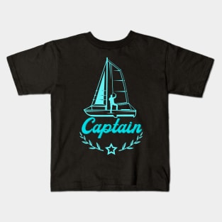 Captain Sailing Ship Sailboat Kids T-Shirt